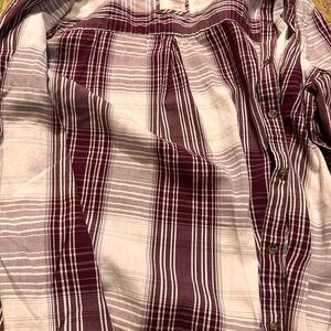 SO Maroon and White Plaid Shirt